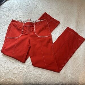 Oruola Wide Leg Low Rise Pants. Size: 32. Color: Orange.